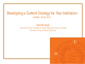 Developing a Content Strategy for Your Institution