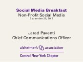 Social Media Use for the CNY Chapter of the Alzheimer's Association